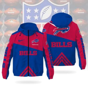 Buffalo Bills NFL Custom Windbreaker Outdoor Jacket Sport Fan Gift WWB1003