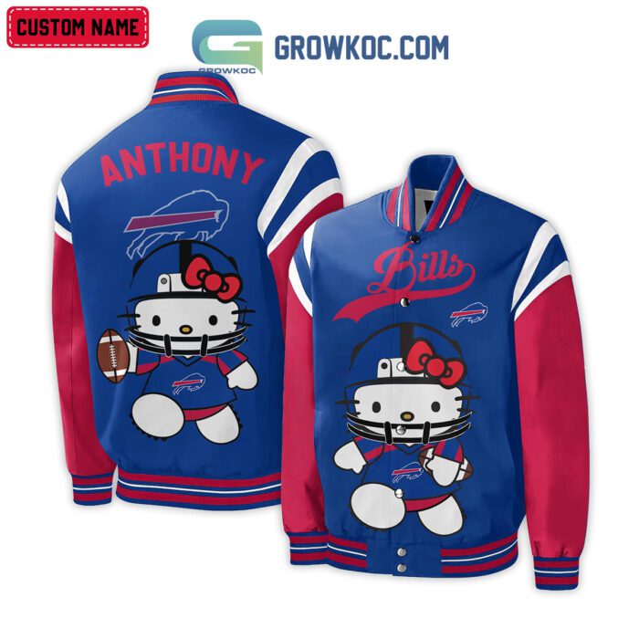 Buffalo Bills NFL Hello Kitty Personalized Baseball Jacket GBJ1534