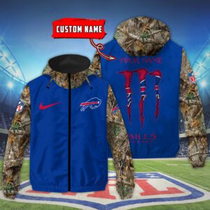 Buffalo Bills NFL Windbreaker Outdoor Camo Jacket Custom Name WWB1065