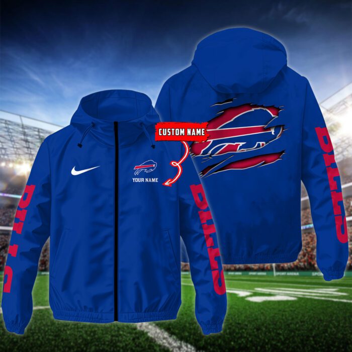 Buffalo Bills NFL Windbreaker Outdoor Jacket Custom Name WWB1034