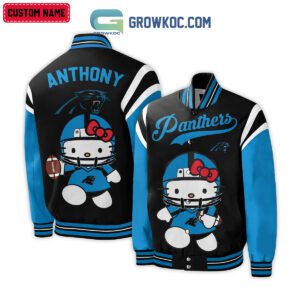 Carolina Panthers NFL Hello Kitty Personalized Baseball Jacket GBJ1539