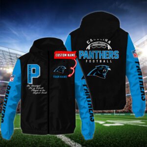 Carolina Panthers Personalized NFL Windbreaker Outdoor Camo Jacket WWB1098