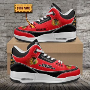 Chicago Blackhawks NHL Personalized Jordan 3 Sneakers JD3 Shoes For Fans WJD3004