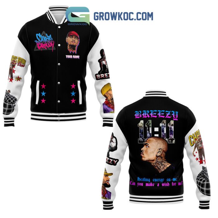 Chris Brown Healing Energy On Me Personalized Baseball Jacket GBJ1194