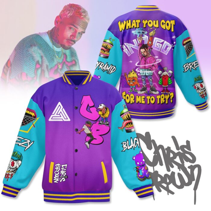 Chris Brown What You Got For Me To Try Baseball Jacket GBJ1154