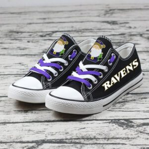 Christmas Design Baltimore Ravens NFL Football Fans Low Top Canvas Shoes Sport Sneakers RBL1079