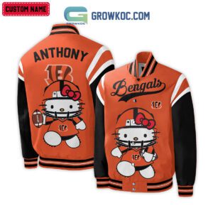 Cincinnati Bengals NFL Hello Kitty Personalized Baseball Jacket GBJ1537