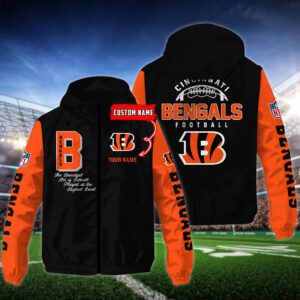 Cincinnati Bengals Personalized NFL Windbreaker Outdoor Camo Jacket WWB1100