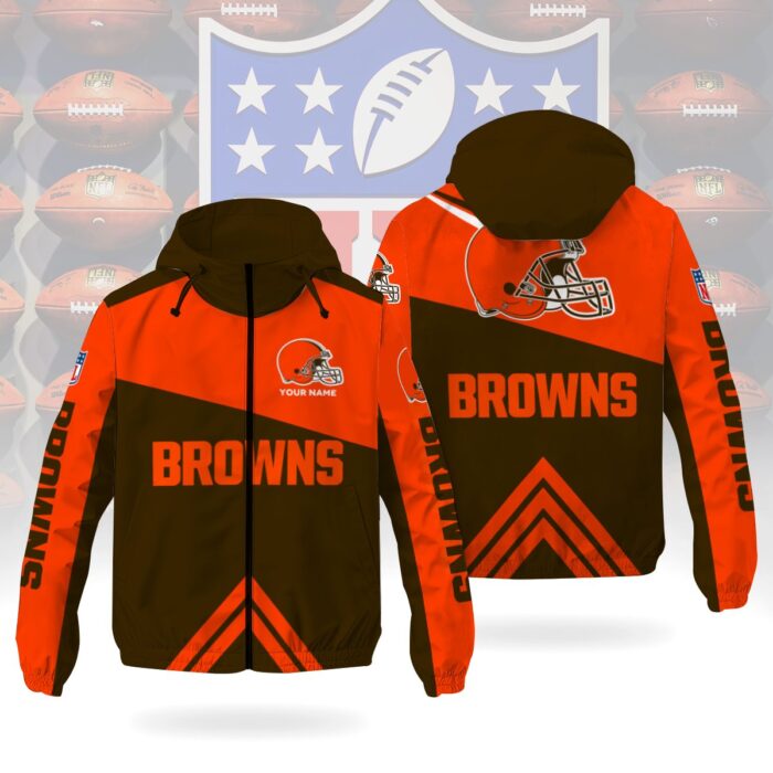 Cleveland Browns NFL Custom Windbreaker Outdoor Jacket Sport Fan Gift WWB1009