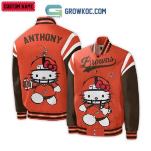 Cleveland Browns NFL Hello Kitty Personalized Baseball Jacket GBJ1538