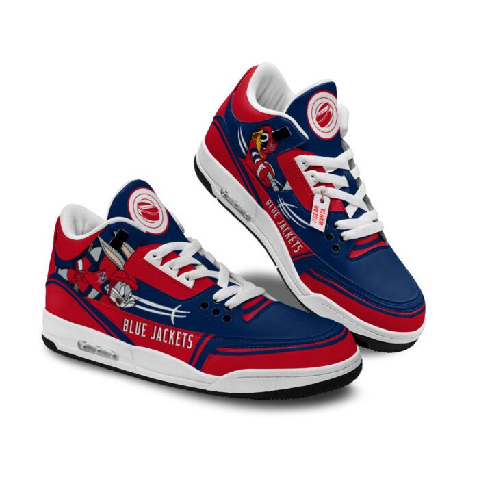 Columbus Blue Jackets Jordan 3 Sneakers Custom Shoes WJD3193