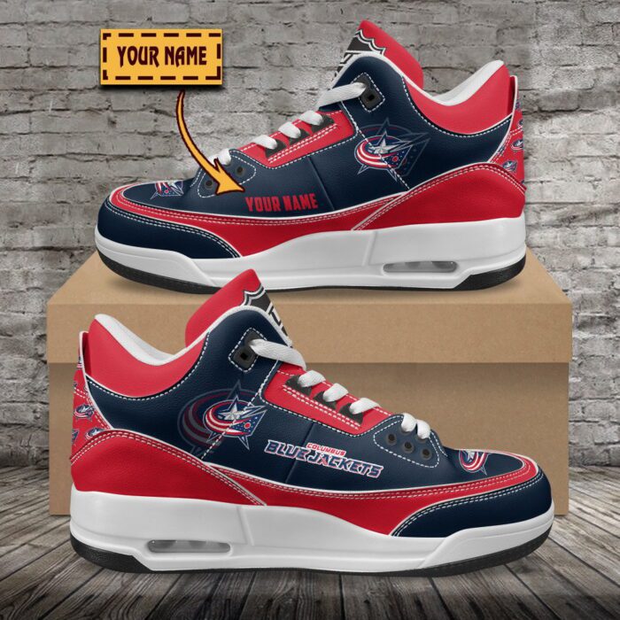 Columbus Blue Jackets NHL Personalized Jordan 3 Sneakers JD3 Shoes For Fans WJD3006