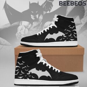 DC Batman Black White Air Jordan 1 High Top Shoes JD1 Sneakers BJD5053