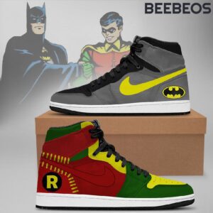 DC Batman & Robin Air Jordan 1 High Top Shoes JD1 Sneakers BJD5052