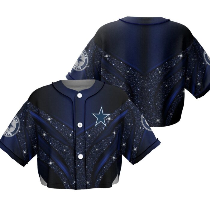 Dallas Cowboys Crop Top Baseball Jersey CBJS1000