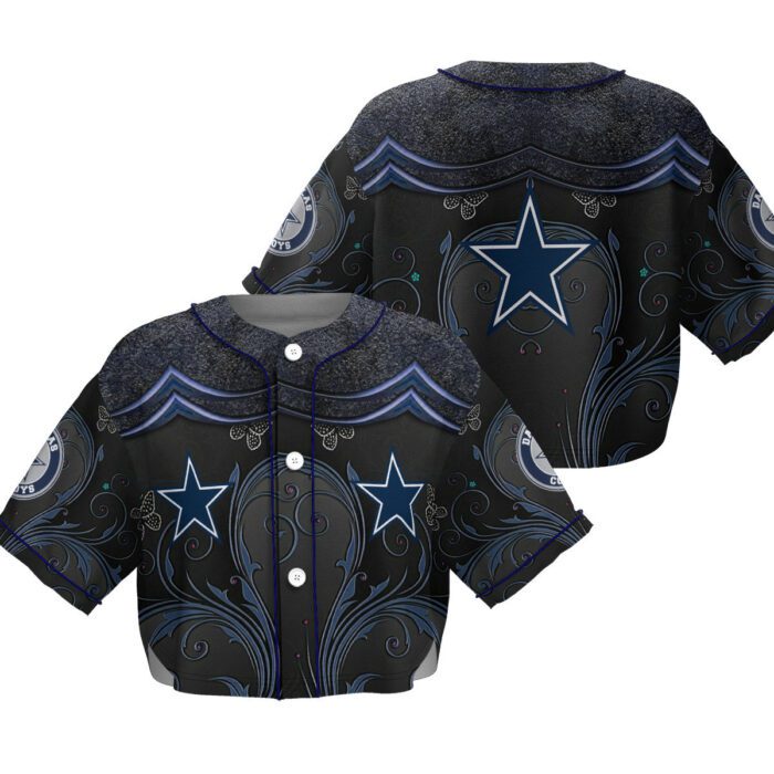 Dallas Cowboys Crop Top Baseball Jersey CBJS1002