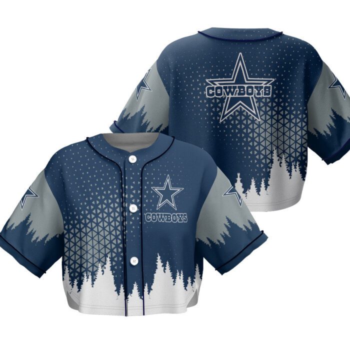 Dallas Cowboys Crop Top Baseball Jersey CBJS1003