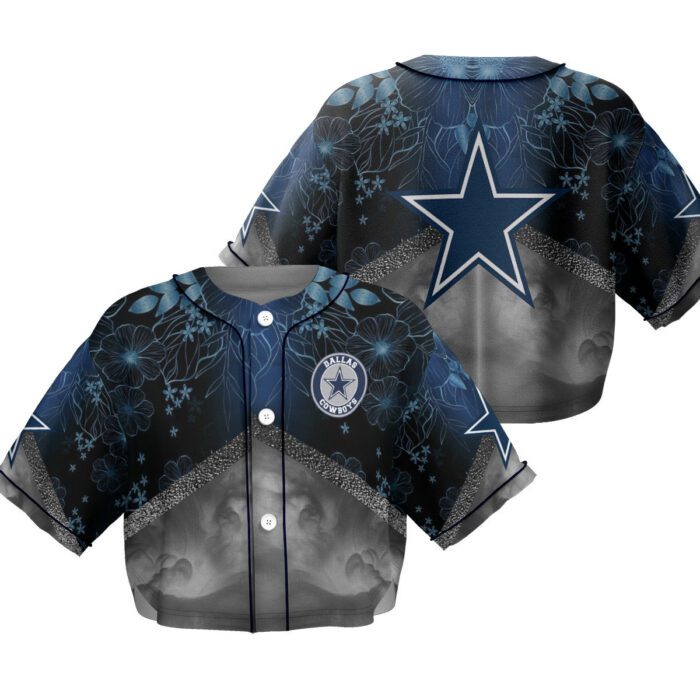 Dallas Cowboys Crop Top Baseball Jersey CBJS1014