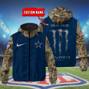 Dallas Cowboys NFL Windbreaker Outdoor Camo Jacket Custom Name WWB1071