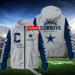 Dallas Cowboys Personalized NFL Windbreaker Outdoor Camo Jacket WWB1101