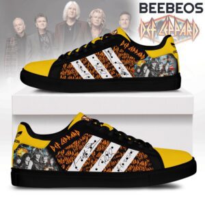 Def Leppard Black Yellow Stan Smith Shoes BSS1007