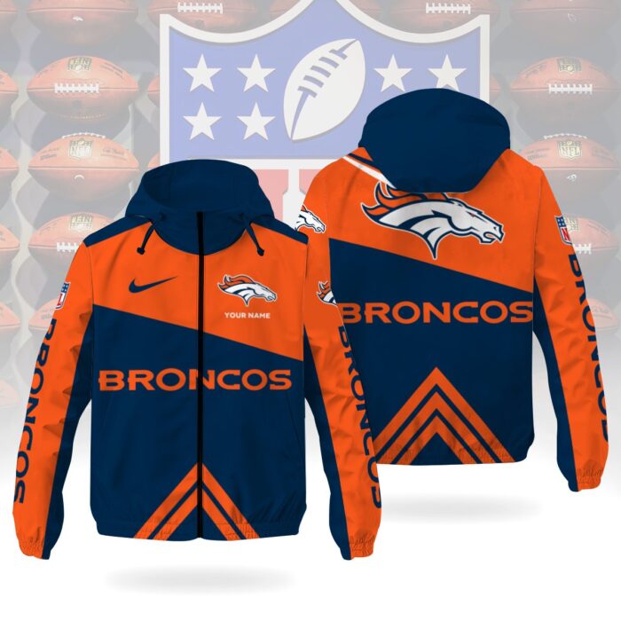 Denver Broncos NFL Custom Windbreaker Outdoor Jacket Sport Fan Gift WWB1008