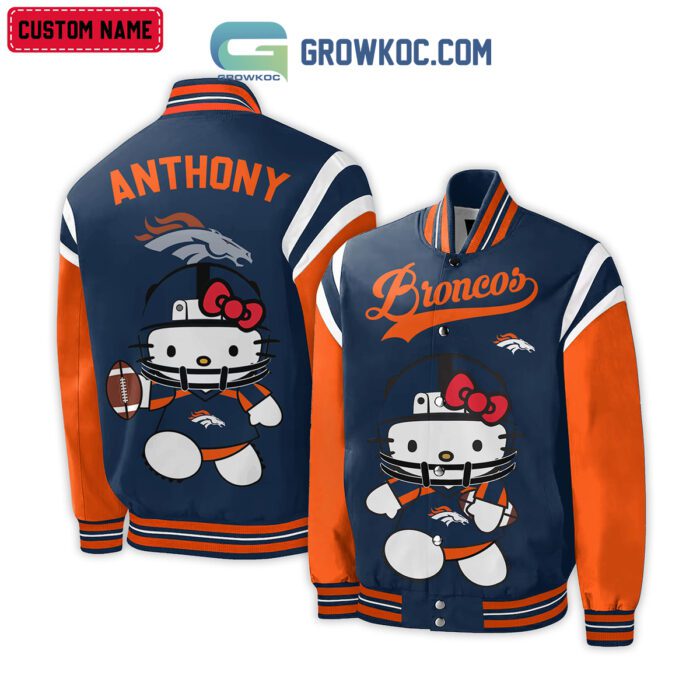 Denver Broncos NFL Hello Kitty Personalized Baseball Jacket GBJ1541