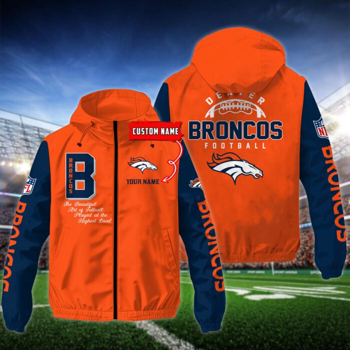 Denver Broncos Personalized NFL Windbreaker Outdoor Camo Jacket WWB1103