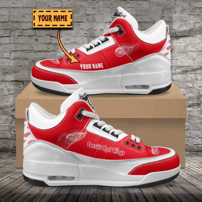 Detroit Red Wings NHL Personalized Jordan 3 Sneakers JD3 Shoes For Fans WJD3009