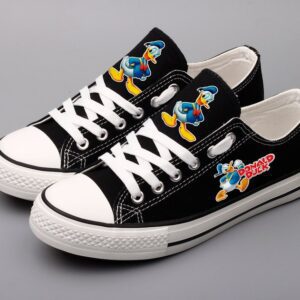 Donald Duck Shoes Low Top Canvas Sneakers Black Shoes ELT1114