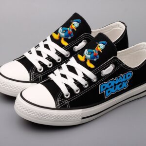 Donald Duck Shoes Low Top Canvas Sneakers Black Shoes ELT1116