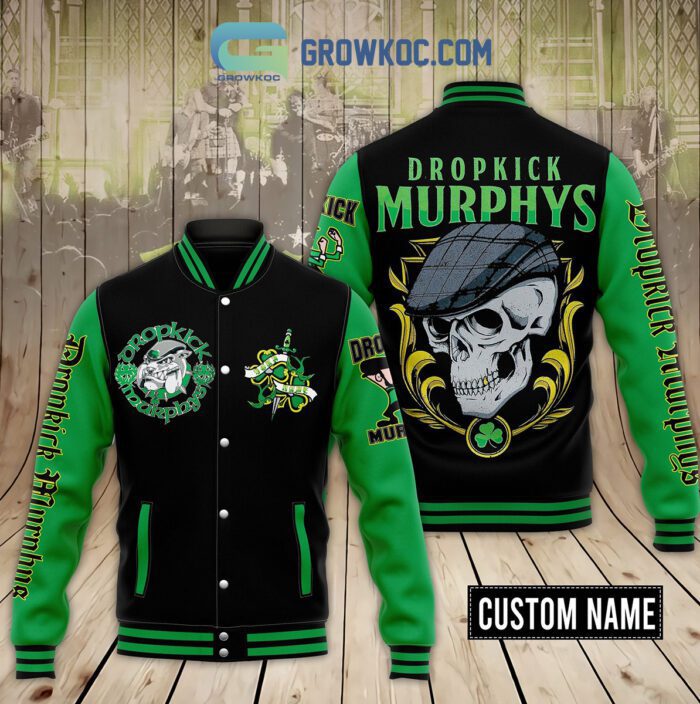 Dropkick Murphys Shamrocks Personalized Baseball Jacket GBJ1441