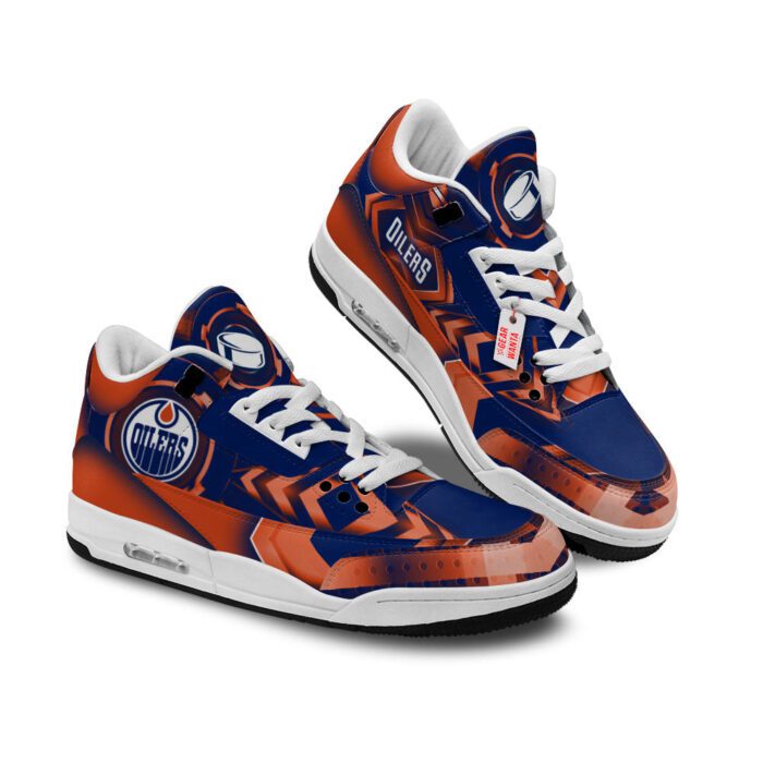 Edmonson Oilers Jordan 3 Sneakers Custom Shoes WJD3137