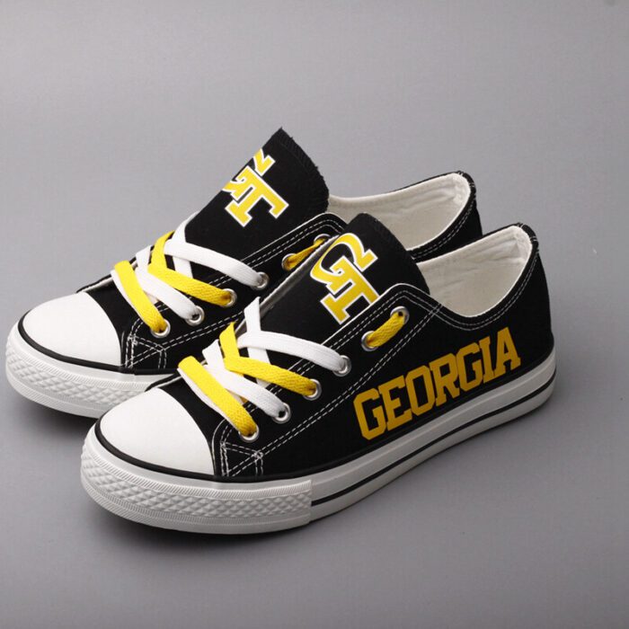 Georgia Tech Yellow Jackets NCAA College Students Low Top Canvas Shoes Sport Sneakers RBL1024