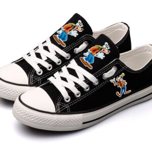 Goofy Shoes Low Top Canvas Sneakers Black Shoes Printed ELT1111