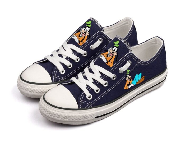 Goofy Shoes Low Top Canvas Sneakers Black Shoes Printed ELT1113