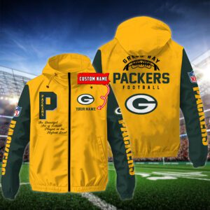 Green Bay Packers Personalized NFL Windbreaker Outdoor Camo Jacket WWB1109