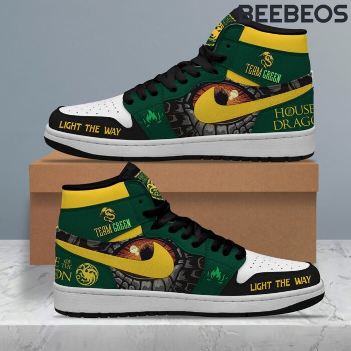 House of the Dragon Team Green Light The Way Air Jordan 1 High Top Shoes JD1 Sneakers BJD5016