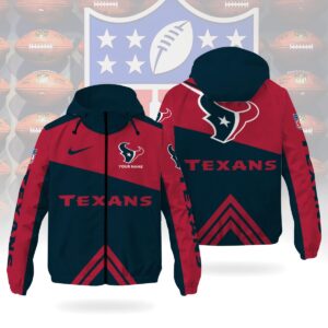 Houston Texans NFL Custom Windbreaker Outdoor Jacket Sport Fan Gift WWB1012