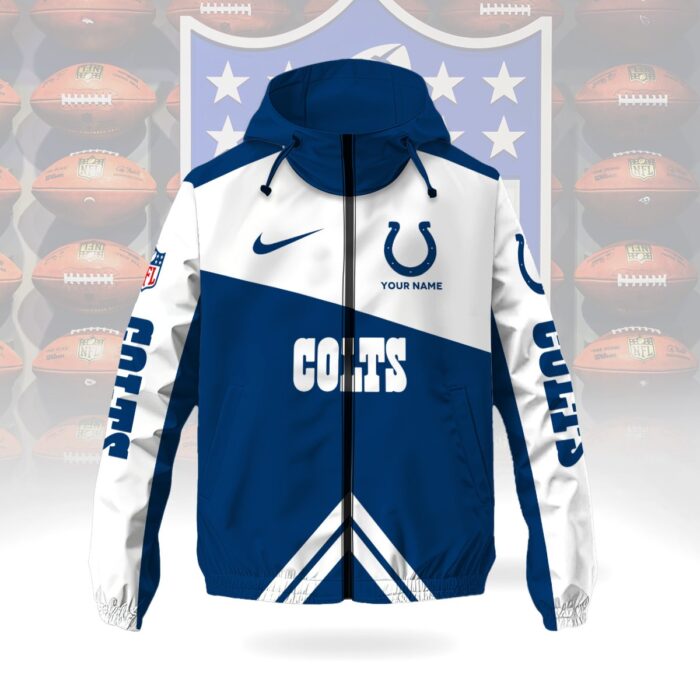 Indianapolis Colts NFL Custom Windbreaker Outdoor Jacket Sport Fan Gift WWB1013