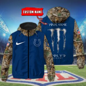 Indianapolis Colts NFL Windbreaker Outdoor Camo Jacket Custom Name WWB1077