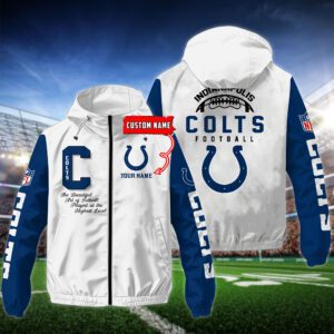 Indianapolis Colts Personalized NFL Windbreaker Outdoor Camo Jacket WWB1108