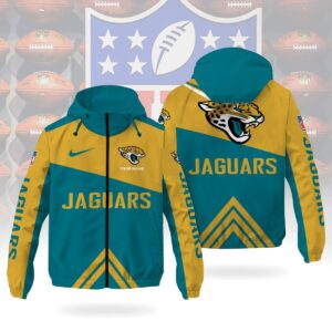 Jacksonville Jaguars NFL Custom Windbreaker Outdoor Jacket Sport Fan Gift WWB1014