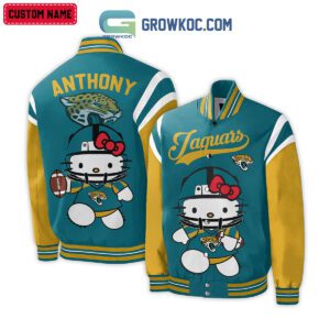 Jacksonville Jaguars NFL Hello Kitty Personalized Baseball Jacket GBJ1526