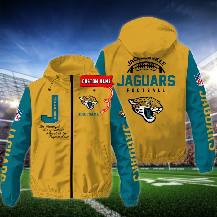 Jacksonville Jaguars Personalized NFL Windbreaker Outdoor Camo Jacket WWB1110