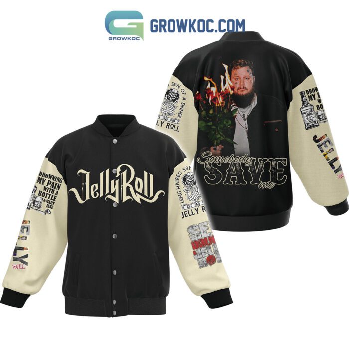 Jelly Roll Somebody Save Me Son Of The Sinner Baseball Jacket GBJ1500