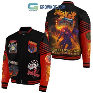 Judas Priest Heavy Is The Crown Of Horns From All The Blood He Shed Baseball Jacket GBJ1142