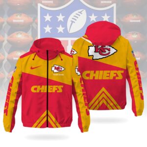 Kansas City Chiefs NFL Custom Windbreaker Outdoor Jacket Sport Fan Gift WWB1017