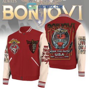 Keep The Faith U.S.A New Jersey Bon Jovi Baseball Jacket GBJ1175