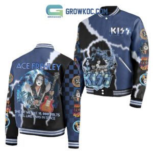 Kiss She Hit Me Like 10k Volts Ace Frehley Baseball Jacket GBJ1196